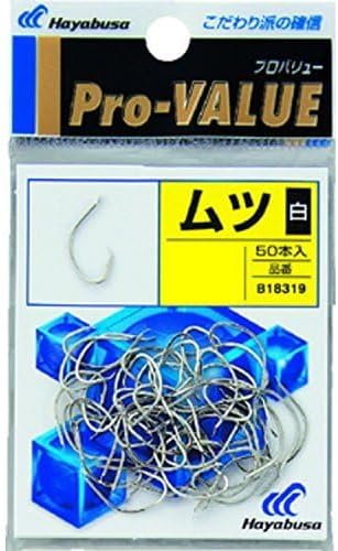 Hayabusa B18319 Single Hook Pro Value White No. 10, 50 Pieces, White