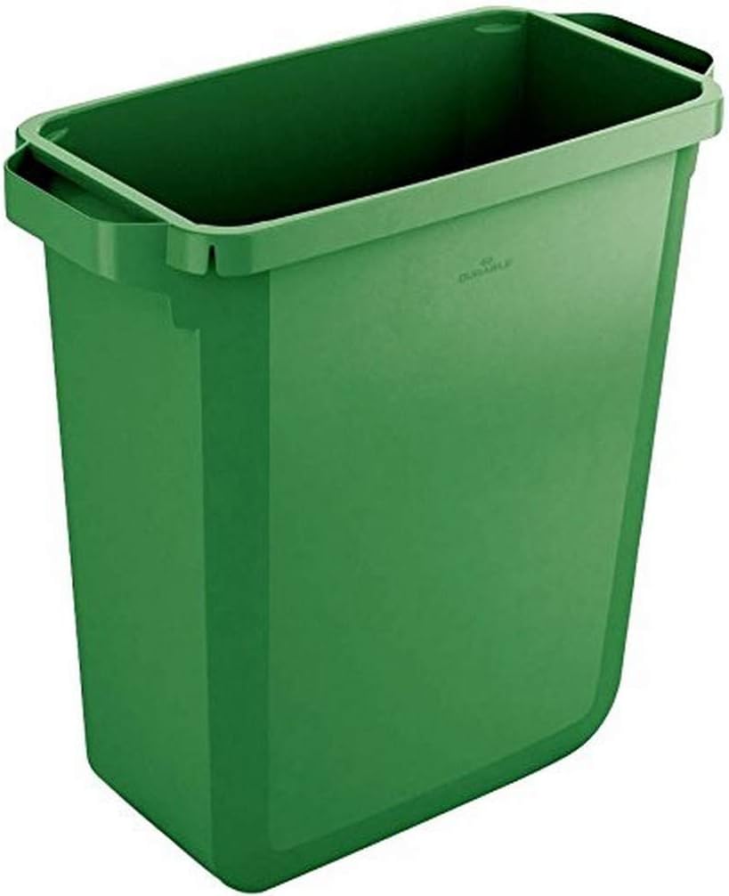 Durable DURABIN 60 Rectangular Waste Bin Green | 60 Litre Capacity | Food and Freezer Safe | Perfect for Waste Collection or Recycling