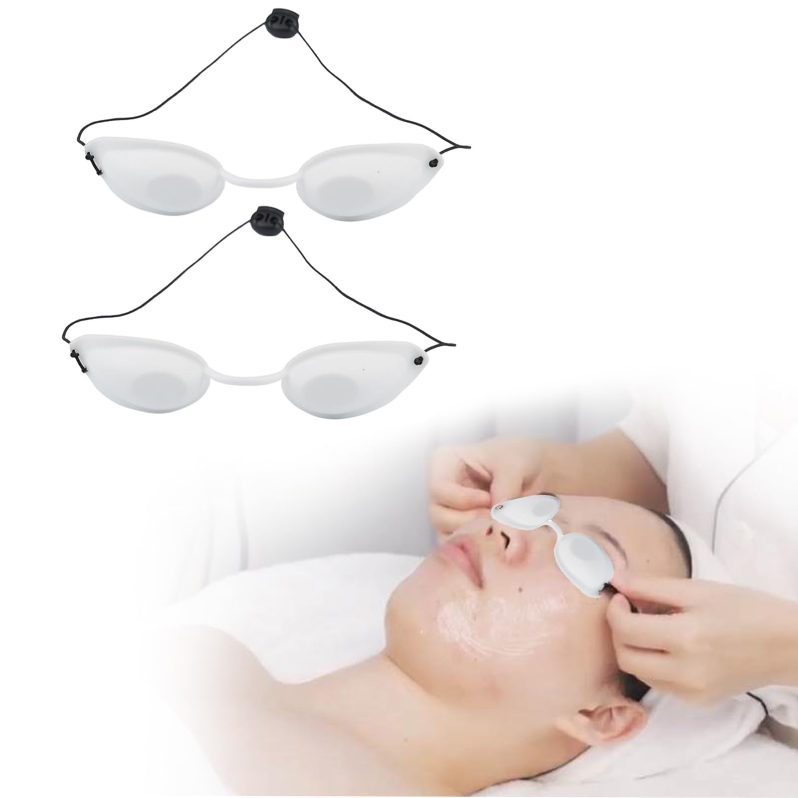 KARELLS Gafas LPL Gafas de Bronceado de Seguridad Ajustables Protección Ocular Bronceador Protector Ocular UV Light Protectores Oculares Infrarrojos Gafas de Belleza Parche Ocular (Negro)