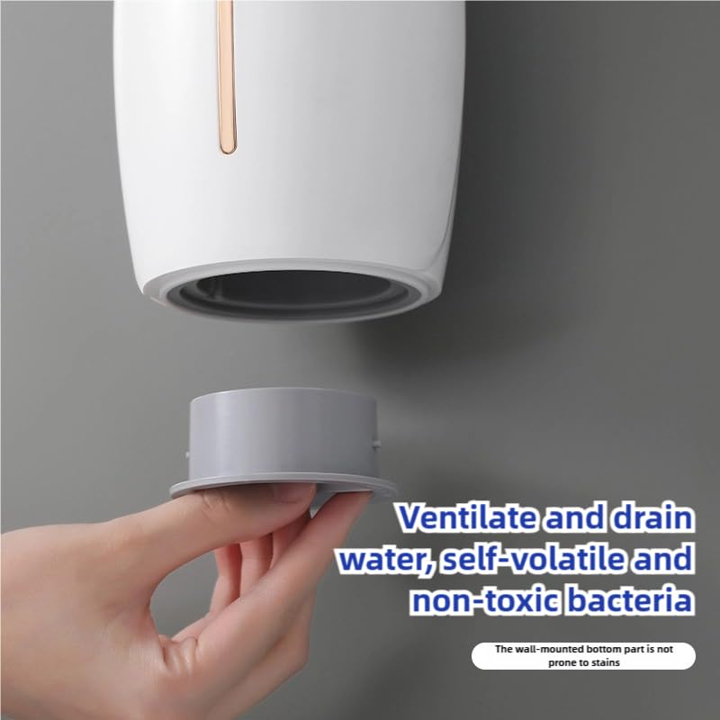Image of Modem Wall Mounted Toilet Brush and Holder Set Self Cleaning Bowl Toilet Brush with Soft and Durable Bristles for Bathroom Cleaning, Can Standing (White Grey)