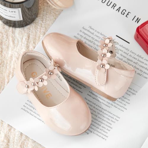 Image of GINFIVE Toddler Girls Dress Shoes Little Girls Mary Janes Ballerina Flats Shoes Toddler