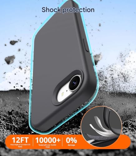 Image of DIZORO Compatible with iPhone 17e Case 6.3, Slim Liquid Silicone 3 Layers Full Covered Soft Gel Rubber Phone Cases Protective Back Cover 6.3 Inch - Dark Gray