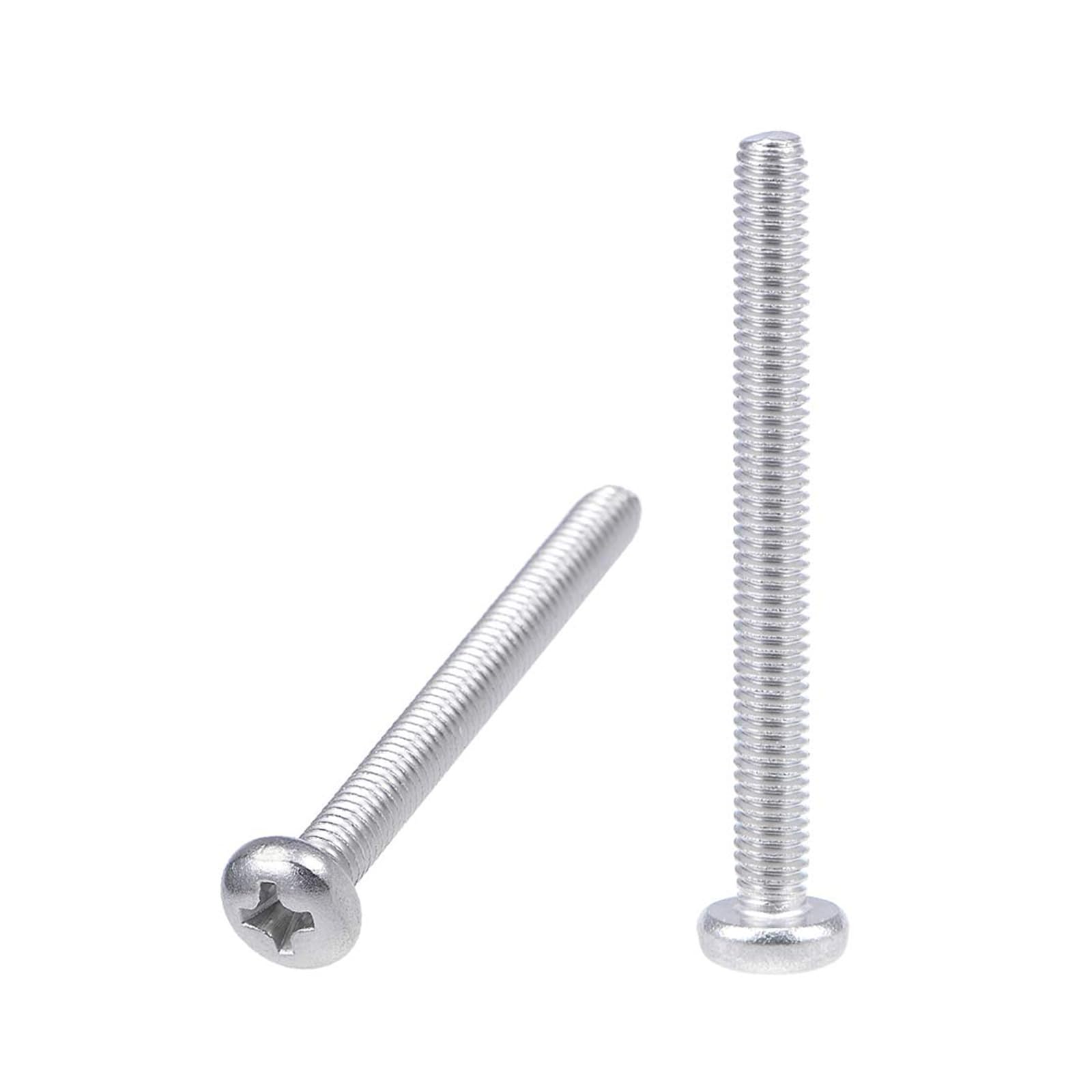 MACHSWON M4x40mm Machine Screws Pan Phillips Cross Head Screw 304 Stainless Steel Round Head Cross Screw Fasteners Bolts 20Pcs
