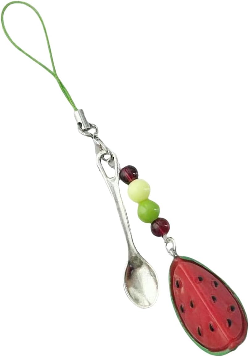 Artistic Fruit Theme Phone Keychain Colorful Resin Craft Decor for Backpack Purse Strap Charms Phone Case Accessory image 5