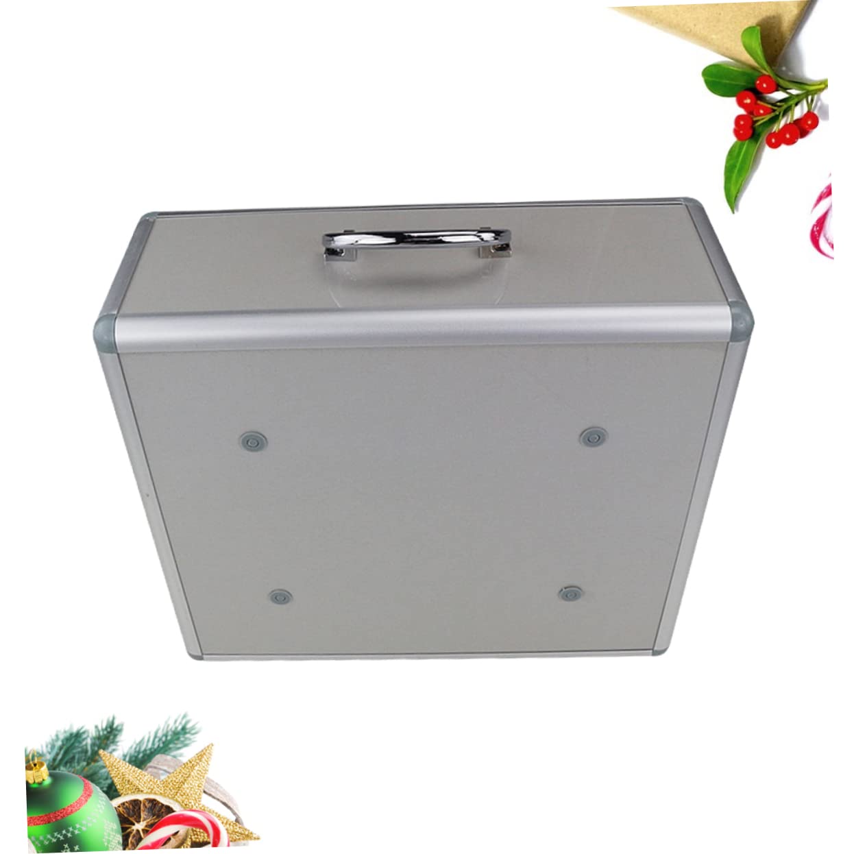 Healvian Botiquín de Emergencia Portátil Plata Triple Compartimento y Tapa | Aleación de Aluminio, Plástico y Madera, Diseño Bloqueable, Uso en Casa y Viaje, para Niños