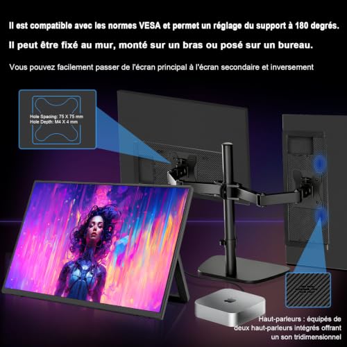 Tpsmtdis 18,5 Zoll 120Hz Portable Gaming Monitor 1080P – Ansicht 5