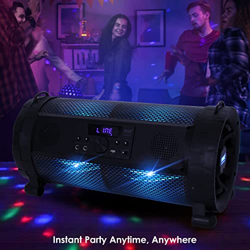 Pyle Bluetooth Boombox Street Blaster Stereo Speaker - Portable Wireless Power Fm Radio / Mp3 System W/ Remote, Led Lights & Rechargeable Battery - Pbmspg190 , Black #TOP7