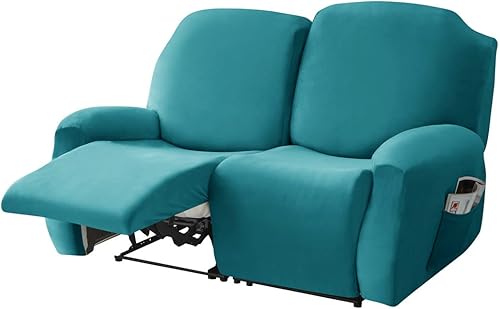 Vista 63 de Fundas de terciopelo elástico para sillas reclinables, fundas para sofá biplaza de 2 cojines, 6 piezas, fundas protectoras para muebles con bolsillo