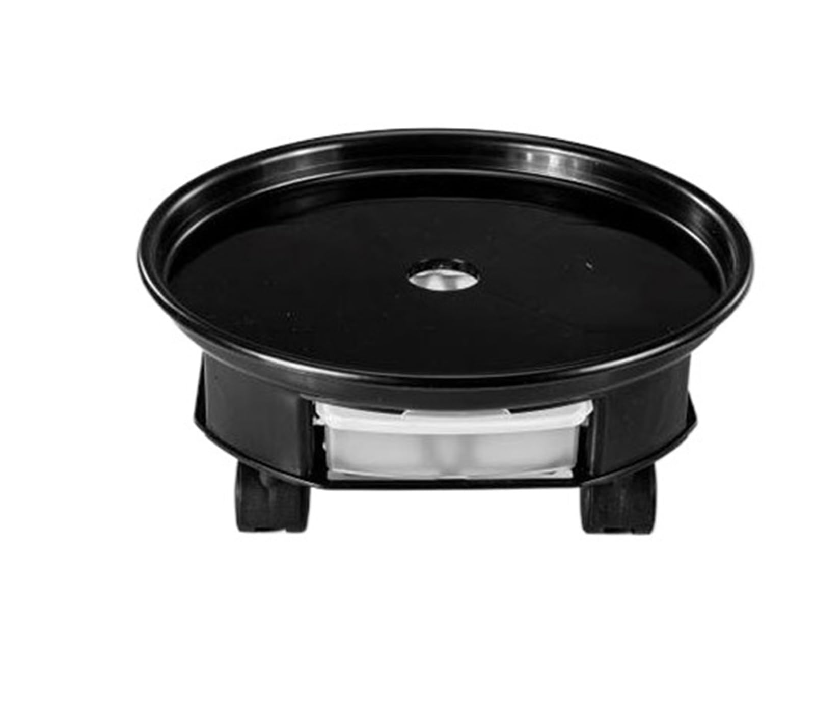 AZHKJKZH Plant Caddy Plant Cart With Water Container Round Flower Pot Mover Tray For Indoor And Outdoor With Wheels(Black,30cm)