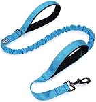 VIVAGLORY Pullsafe pour chien Pullesafe pour chiens avec 2 Poignée rembourrée & Double poignée pour la formation & Marcher, Bungee Anti Tir pour les animaux qui tirent, 4ft x 1in, bleu
