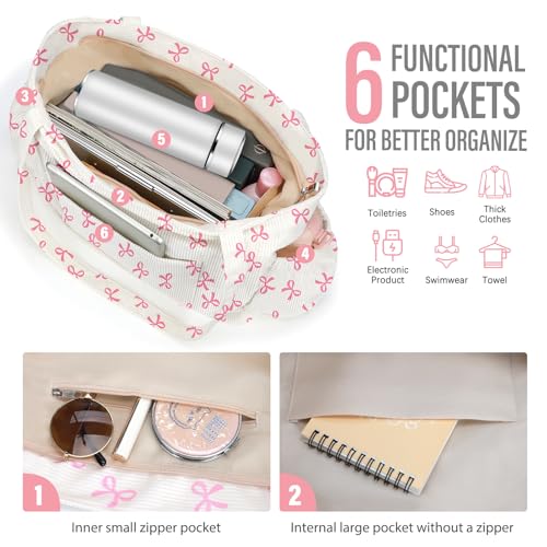 Bolso Tote de Pana para Mujer con 6 Bolsillos miniatura 5