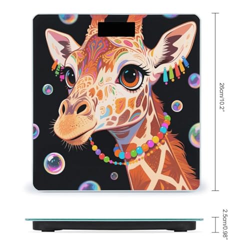 Báscula digital artística jirafa con pantalla retroiluminada miniatura 2