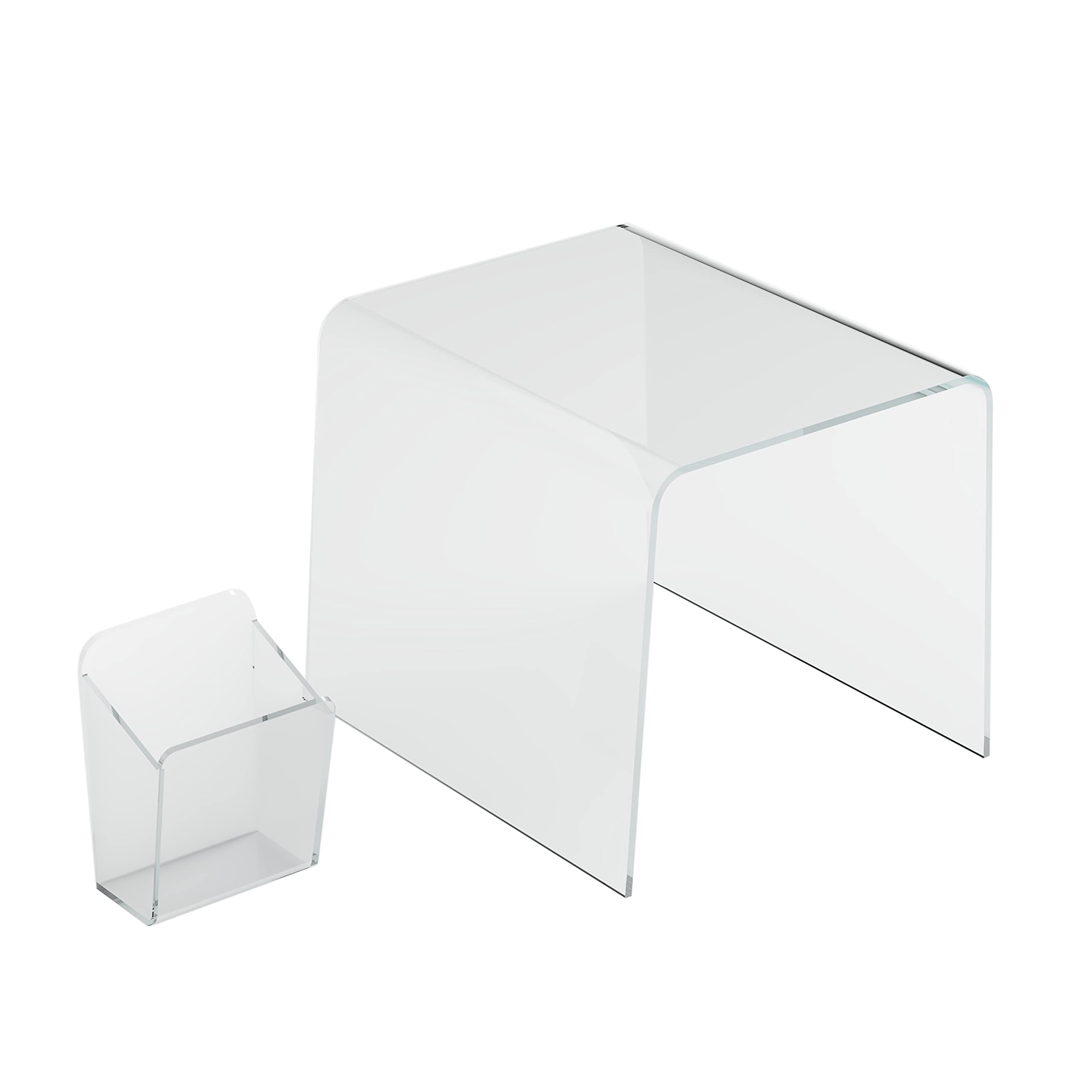Photo 1 of U Brands Clear Acrylic Locker Organization Kit, Includes Cup and Bent Shelf, 2 Pieces