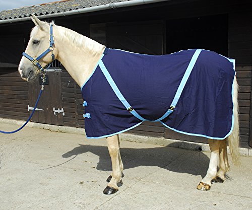 Rhinegold 0 Rhinegold Summer Sheet, Navy Blue Bound Baby Blue, 5 3 UK