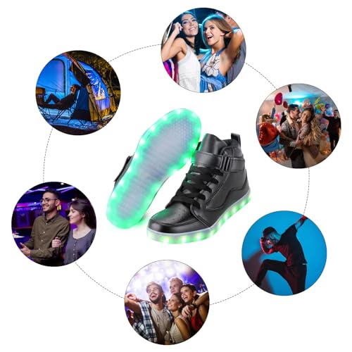 Image of Light Up Shoes Men Women LED Shoes USB Charging Adult High Top LED Sneakers Glow in The Dark Footwear for Dancing Party Festivals Festivals