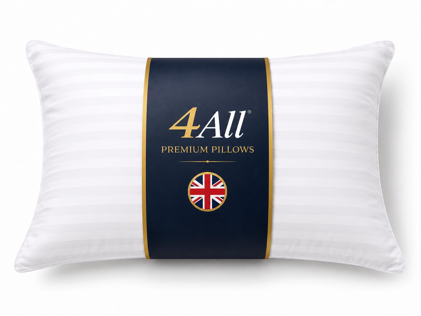 4All Pillow 1 Pack Stirped– Hotel Quality Pillow, Soft & Supportive, Ideal for Side Sleepers, Neck & Shoulder Support, Fluffy Hollowfibre Filling, Made in UK (1, Striped Pillows)