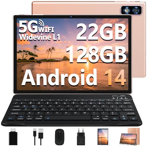 Newest Tablet 10 Pulgadas Android 14 con 5G+2.4G WiFi, 22GB RAM+128GB ROM/Ampliable a 2TB| 8000 mAh|...