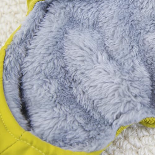 Izefia Hundemantel Haustierbekleidung Overall Winddicht Kaltes Wetter Mäntel 4 Beine Jacke Geschirr Brustgurt Warm Winter Dicke Kleidung Wasserdicht Schneedicht Baumwollmantel für Kleine Hund Katze