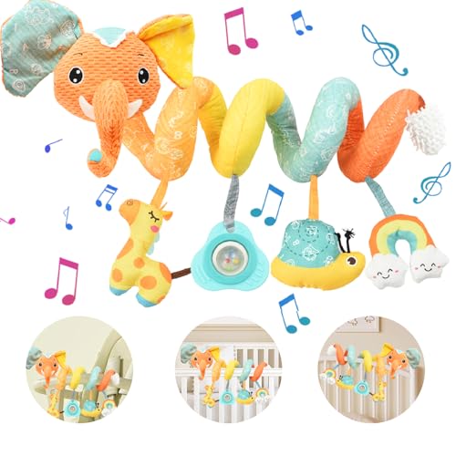 Coriver Spirale d'activité Bébé, Spirale Poussette Bebe, Peluche Jouets pour Poussettes, Jouet Eveil Bebe 0-3 Mois, Cadeau Jouets de Landau pour Nouveau 6 9...
