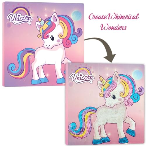 Image of TOYKRAFTT Unicorn Gifts for Girls Sand Art Kit for Kids - Art & Craft Kits for Kids, Toys for Girls 7-14 Years, 5 6 7 Year Old Girl Birthday Gift, Magic Sequin Craft Items