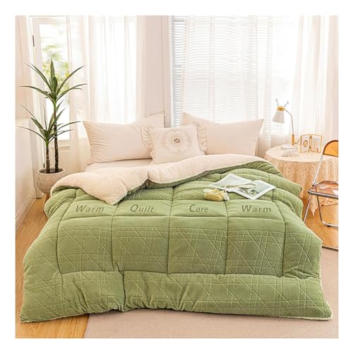 Mosnesrt Trapunta di Agnello Super Calda, Trapunta Invernale Addensare Piumino in Cashmere di Agnello, Coperte Pesanti per Letto Matrimoniale Invernale, per Clima Freddo,D,220×240cm (5kg)