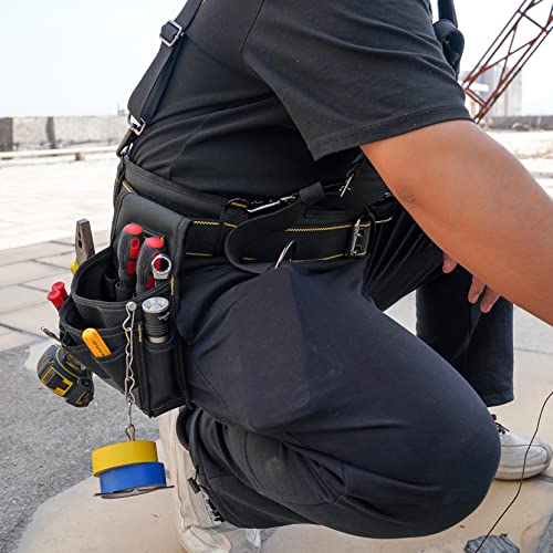 Image of MELOTOUGH Padded Tool Belt with D ring for men Adjustable for 44 inch-53 inch Waists Heavy-duty Work Belt Metal Buckle