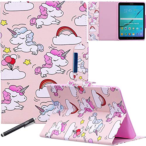 Galaxy Tab S2 8.0 Case, Newshine Magnetic Pu Leather Folio Stand Wallet Credit Card Slots Cover Case With Auto Sleep/Wake Feature For Samsung Galaxy S2 8.0 T715 T710 Tablet - Unicorn #TOP29