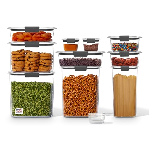 Rubbermaid Brilliance Pantry 10 Piece Set, Clear and Airtight Food and Pantry Storage Containers