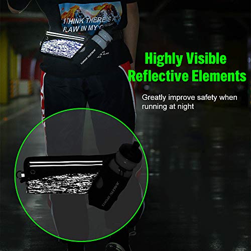 Pacote de cintura, Andoer Cinto de corrida reflexivo para esportes ao ar livre hidratação pacote de
