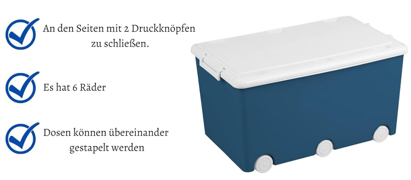 BDW Boîte de Rangement avec Couvercle SET - Caisse pour Chambre d'Enfant, Garde-robe d'Enfant - Rangement de Jouets, Caisses de Jouets, Boîtes 60 L - 57 x 36 x 29 cm - Plastique - Set nr 1
