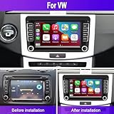 Android 14 Double Din Car Stereo for VW Golf MK6 2006-2013 with Wireless Carplay Android Auto 7" Car Radio Bluetooth Android Auto GPS Sat Nav WiFi FM Mirror Link AHD Backup Camera SWC 2+32G - Image 4