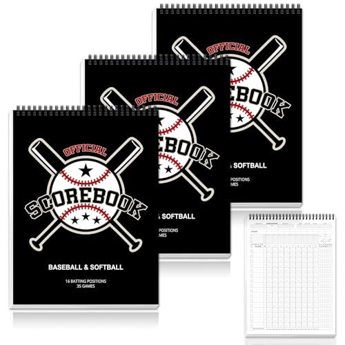 gisgfim 1 Pack Baseball Softball Scorebook 9x12 Inch Score Keeping Book for Stats Score Book...