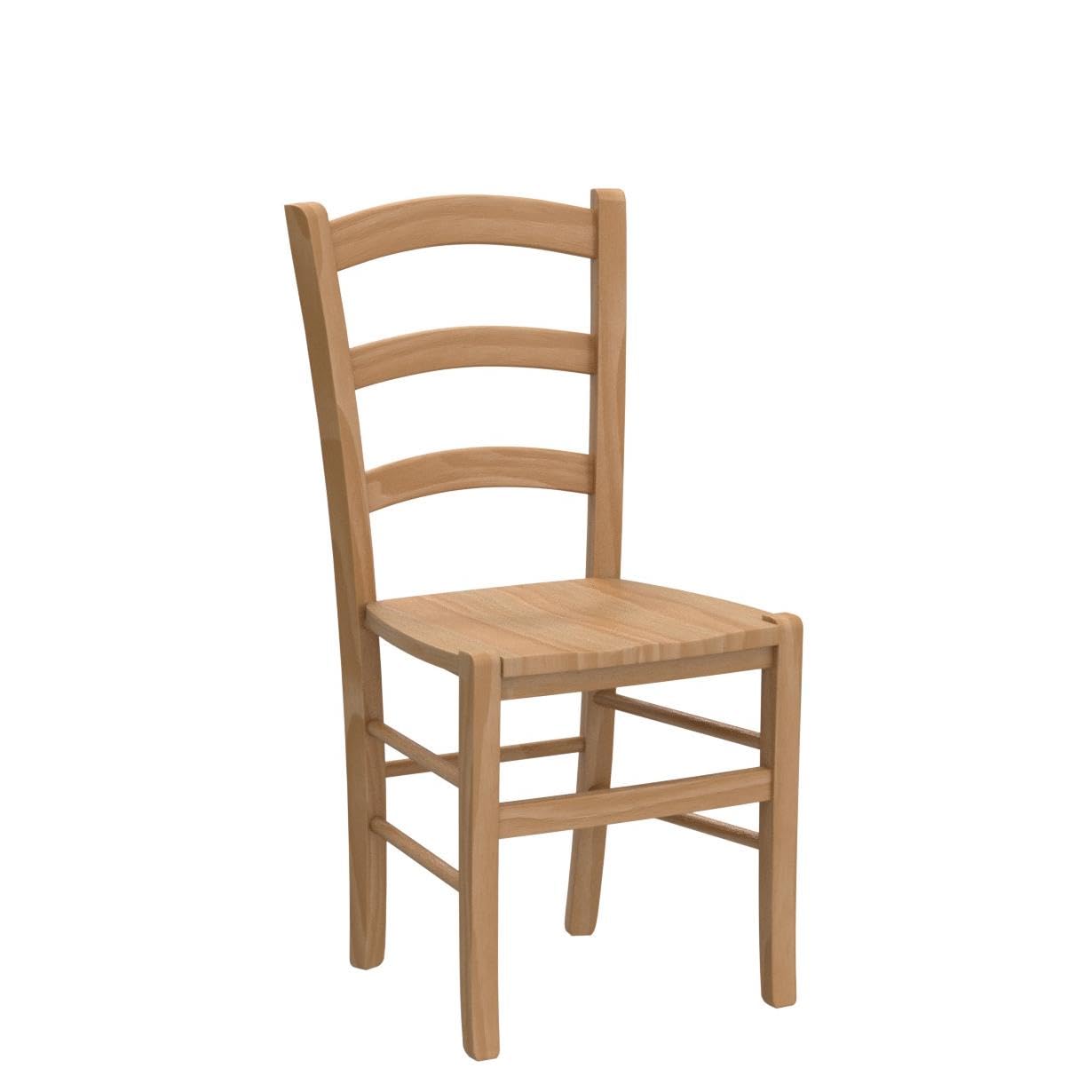 t m c s Tommychairs - Set 4 sillas Venezia para Cocina y Comedor, Estructura en Madera de Haya lijada, no tratada, 100% Natural y Asiento en Madera