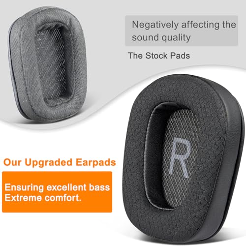 Image of SOULWIT Mesh Earpads for Logitech G935 /G933 /G930 /G432 /G35 - Black | for G35 /G930 /G933 /G935 /G633 /G635 /G533 /G430 /G431 /G432 /G433 /G332 /G230 /G231 /G233 Headphones