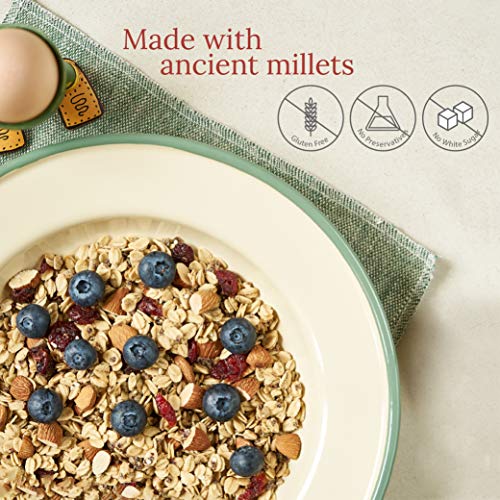 Image of Wingreens Harvest Toasted Millet Muesli 250 g, Cranberry & Almond, Natural, Breakfast Cereal, Healthy Gluten-Free Cereals with Whole Grains, Dried Fruits, Nuts and Seeds, No Artificial Preservatives