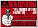 Back/Front Adhesive Indoor/Outdoor Sticker (2 Pack) 3" X 4" Protected by Armed Property Owner Home Business Window Door 2nd Amendment Gun Handgun Pistol Warning Decal Sticker Gun (RED)