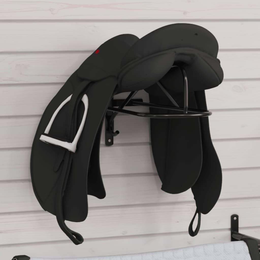 Soporte para Sillas de Montar de Pared - Organizador de Equipo Equestre, Negro, Hierro, 57 x 22,5 x 30 cm