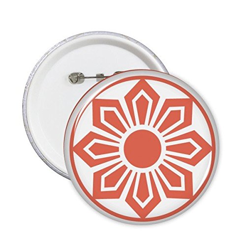 Cadeau culture art abstrait chinois fleur rouge sur grand badge bouton de déco