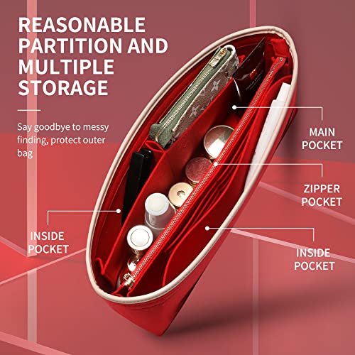 Image of Doxo Purse Organizer Insert,Felt Handbag & Tote Bag Fit LV Graceful PM(Red,SM)