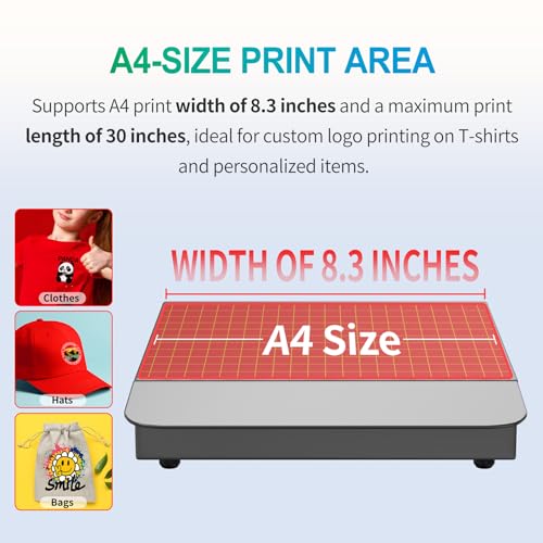 Image of DSV 2026 A4 DTF Printer XP600 Apparel T-Shirt Printing Machine Bundles, Double Speed Vs L1800&L805, White Ink Mixing System, 2-Year Free Ink (Red, Printer+Oven+Computer)