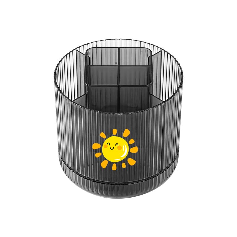 Porte-crayons, porte-stylos, rotatif à 360 degrés, organiseur de rangement avec 5 emplacements, support d'accessoires de bureau, pour bureau, école, maison