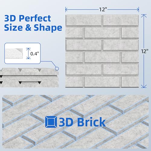 Image of 12 Pack Acoustic Panels with Self Adhesive, 12 inch X 12 inch X 0.4 inch High Density Sound Proof Foam Panels for Walls, Soundproof Wall Panels, Brick Sound Absorbing Panels for Home Studio Office Decor - Gray