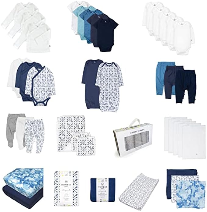 HonestBaby 50-Piece Oh Baby Organic Cotton Set in a Gift Box