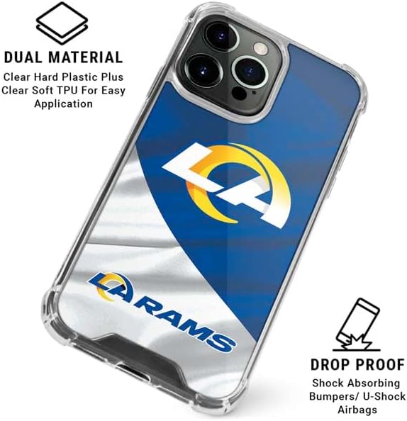 Skinit Clear Phone Case Compatible with iPhone 16 Pro Max - Officially Licensed NFL Los Angeles Rams Design