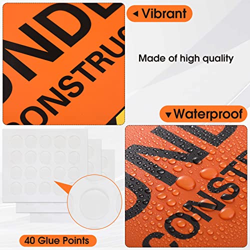 12 Pcs Construction Party Signs Traffic Zone Birthday Laminated Signs Children Construction Birthday Paper Cutouts With Glue Points For Kids Boy Construction Theme Dump Truck Birthday Party Supplies #TOP2