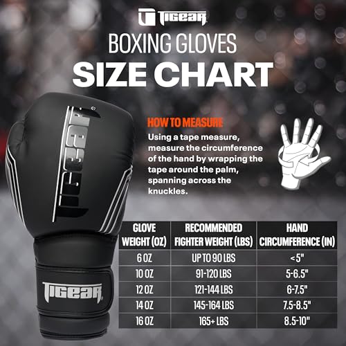 Image of Tigear Surge Pro Boxing Gloves for Men Women & Kids | Engineered Leather Muay Thai Gloves, MMA Gear, Kickboxing Heavy Bag Training and Sparring