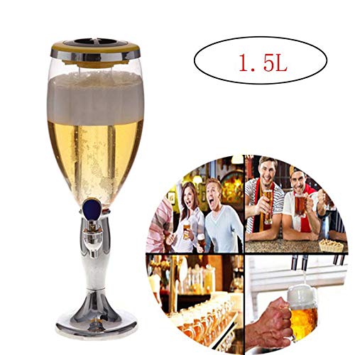 CJTMY 1,5 l Plastique Tabletop Wine Tower Tower Boisson Distributeur de jus de jus de Boissons avec Lampes de Brillance colorées à LED (Size : Style 1) - Image 5