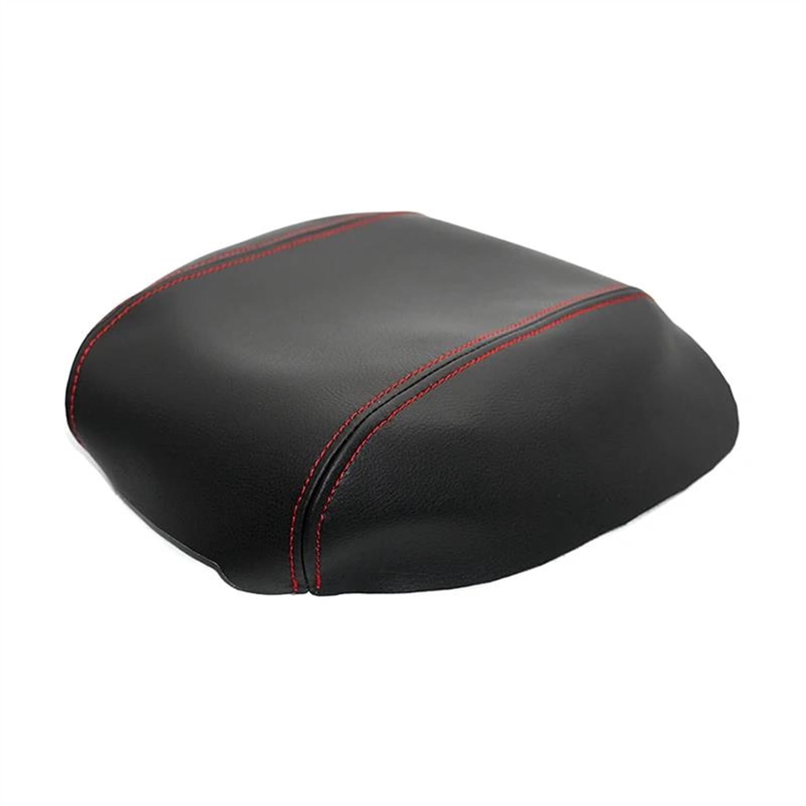 Piwine Black With Red Car Decoration Armrest Leather Cover For Q5 2010-2018 Car Center Control Armrest Box Cover Sticker Trim(Black With Red)