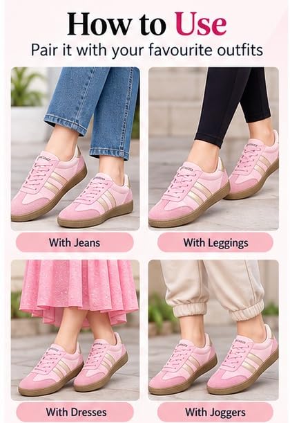 Image of Casual Sneaker Shoes for Women | Soft Cushioned Insole | Sneakers for Woman | Lightweight | Comfortable | Stylish, Trendy Girls and Women Sneakers with Laces