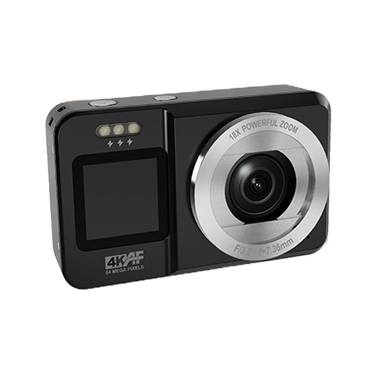 Campuses Life Companions 4K 64MP Fotocamera Digitale Doppio Schermo Ottica 18X Zoom Design Per Gli Adolescenti Gli Appassionati di Viaggio Fotocamera Digitale Per Adolescenti